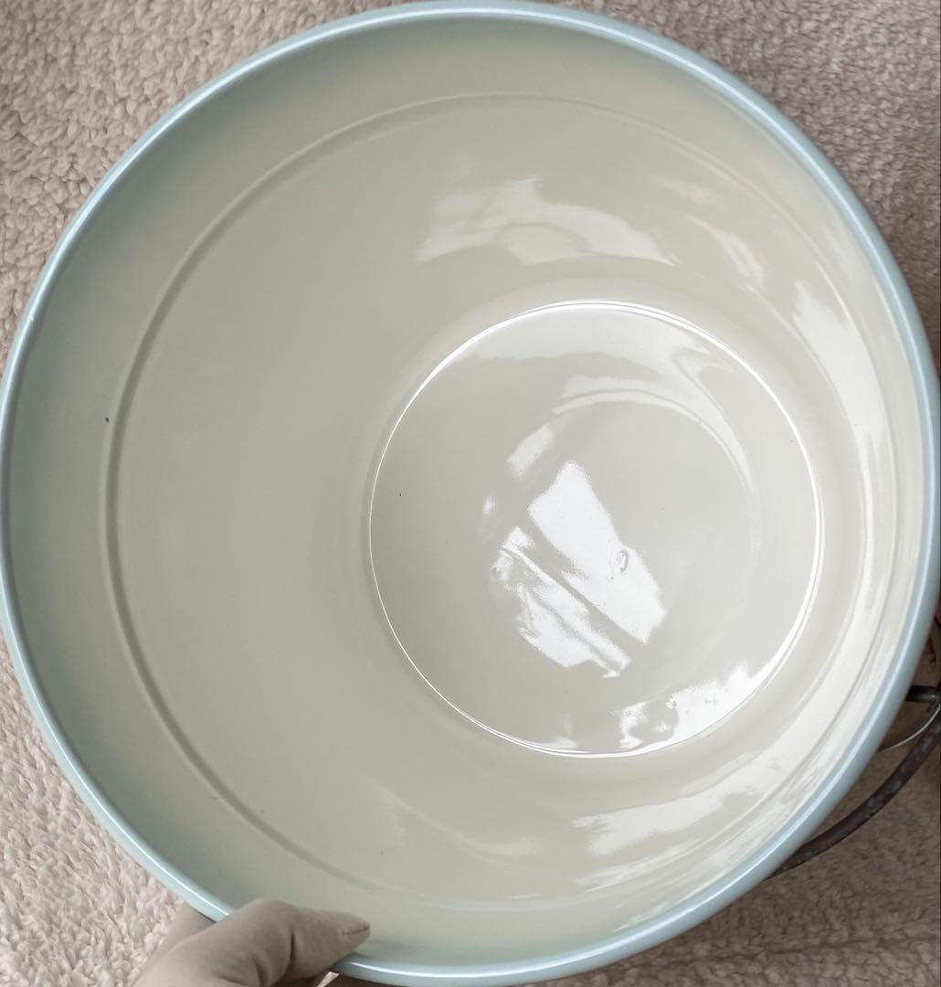 イマン　ポワージュ　ホーロー製蓋付き特大バケツ　ストッカー　目立つ欠け無し❣️