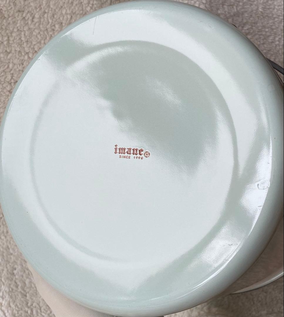 イマン　ポワージュ　ホーロー製蓋付き特大バケツ　ストッカー　目立つ欠け無し❣️