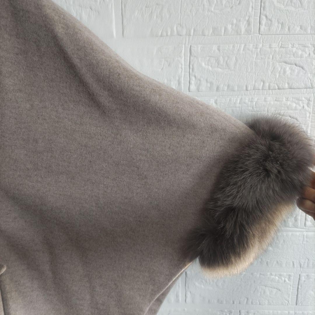 専用✨sagafurs サガ 　ファー　fox　ポンチョ ケープ コートカシミヤ