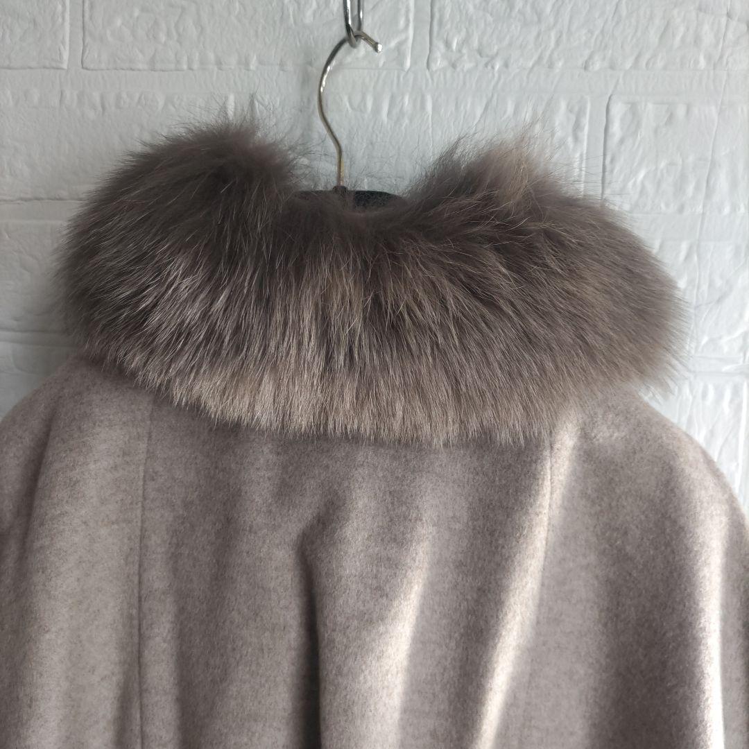 専用✨sagafurs サガ 　ファー　fox　ポンチョ ケープ コートカシミヤ