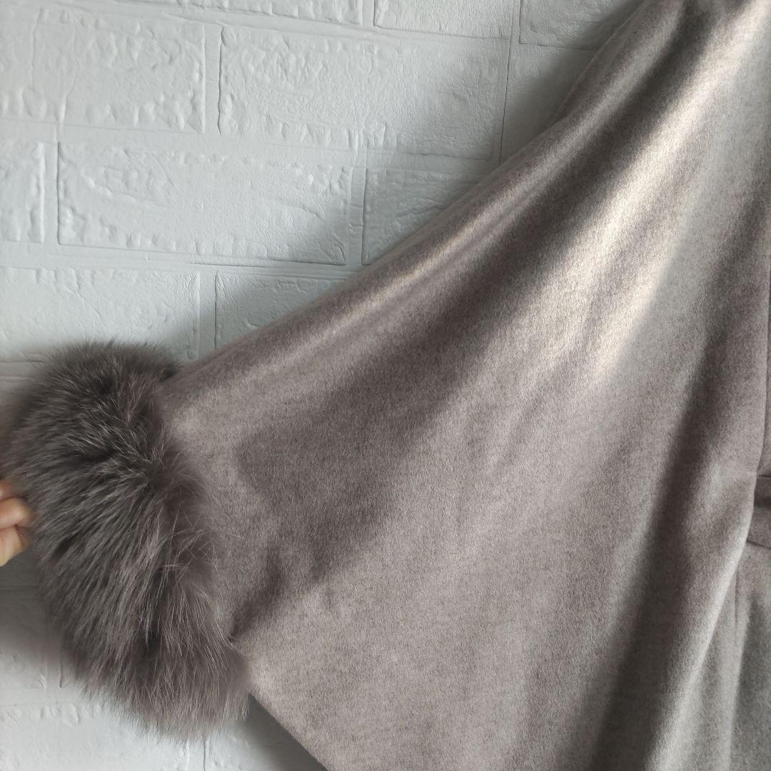 専用✨sagafurs サガ 　ファー　fox　ポンチョ ケープ コートカシミヤ