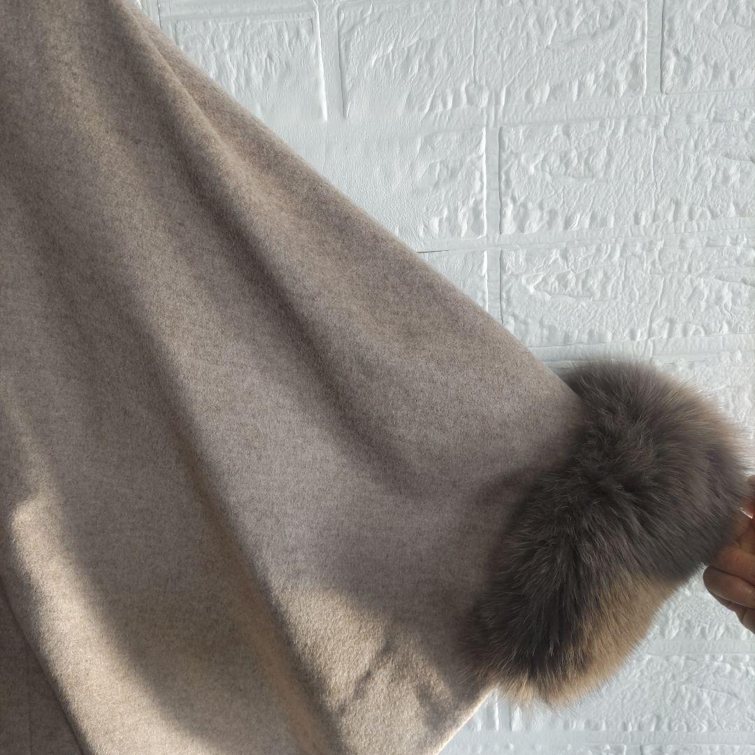 専用✨sagafurs サガ 　ファー　fox　ポンチョ ケープ コートカシミヤ