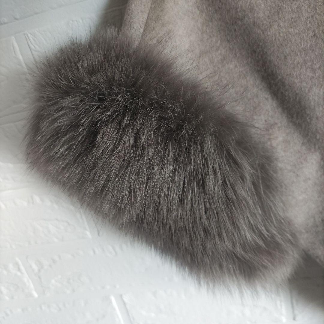 専用✨sagafurs サガ 　ファー　fox　ポンチョ ケープ コートカシミヤ