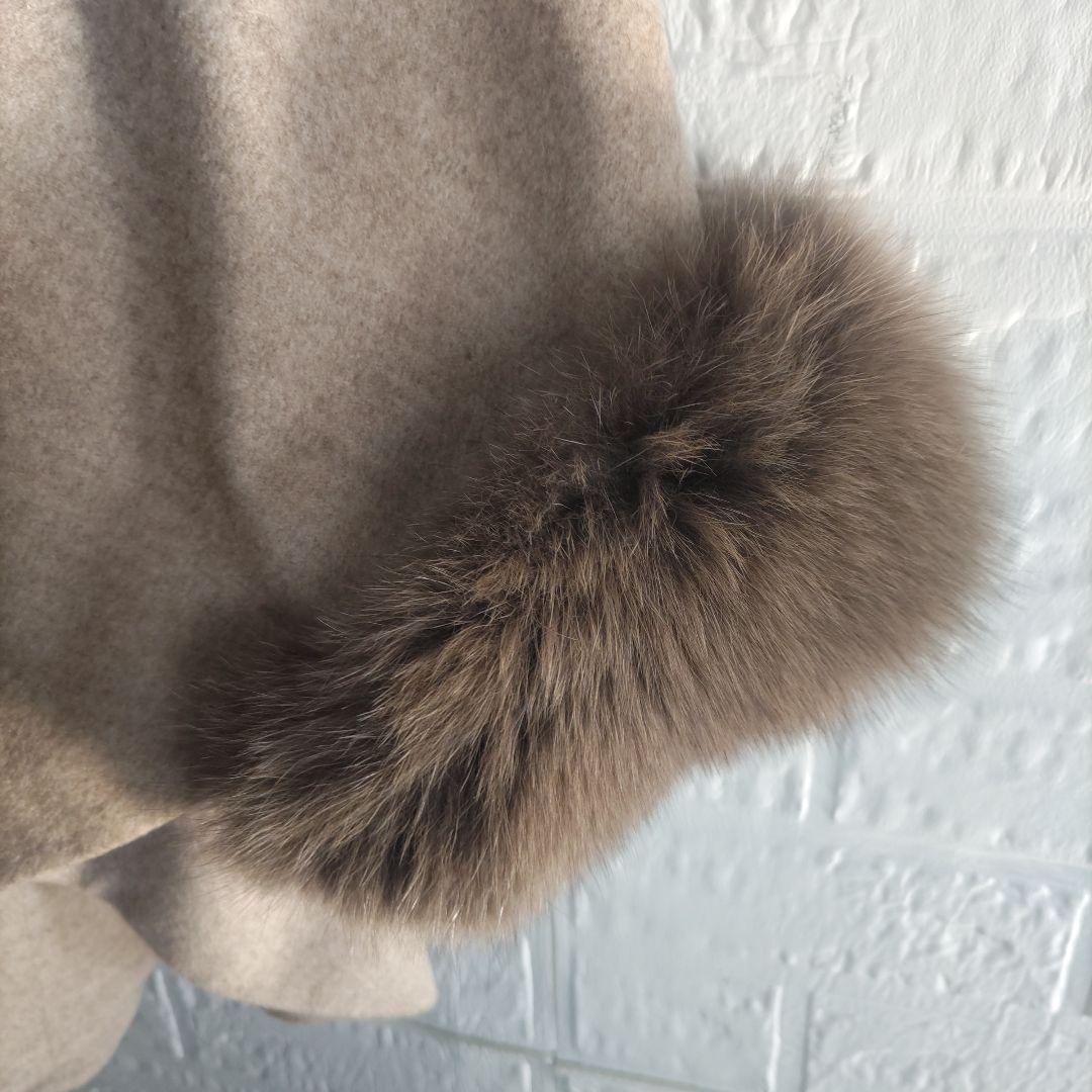 専用✨sagafurs サガ 　ファー　fox　ポンチョ ケープ コートカシミヤ