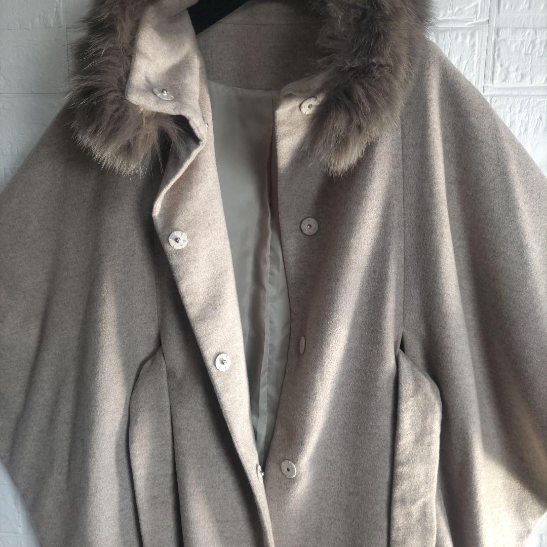 専用✨sagafurs サガ 　ファー　fox　ポンチョ ケープ コートカシミヤ