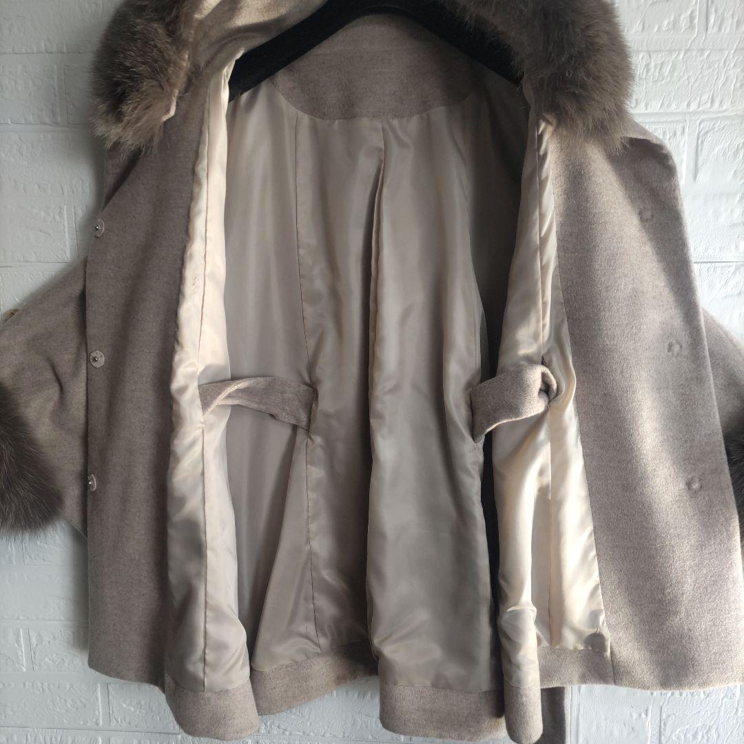 専用✨sagafurs サガ 　ファー　fox　ポンチョ ケープ コートカシミヤ