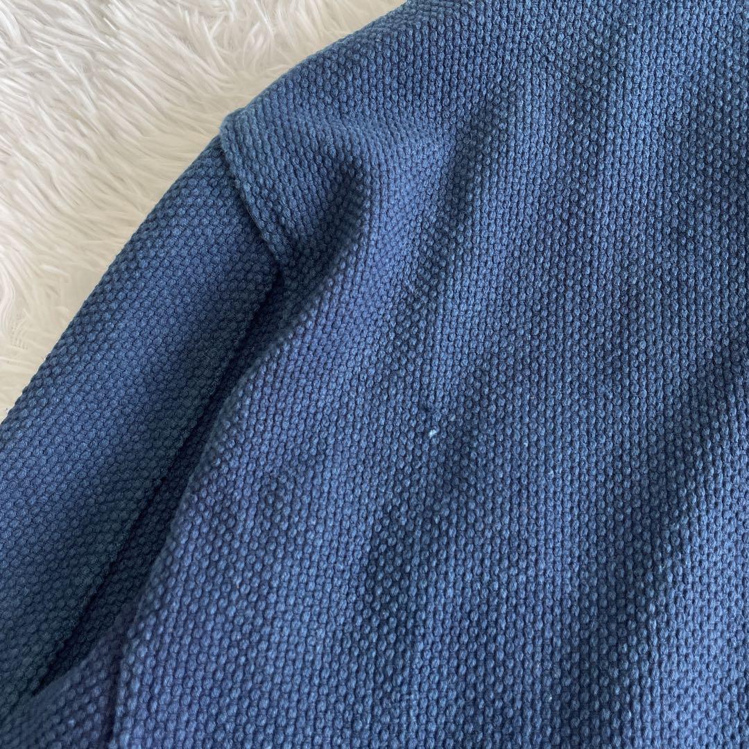 入手困難!!! 高級藍染 刺子 ジャケット ブルゾン ネイビー L コットン