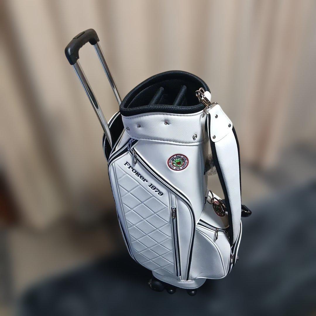 Froger 1979 ホワイトゴルフバッグ(キャリー付)