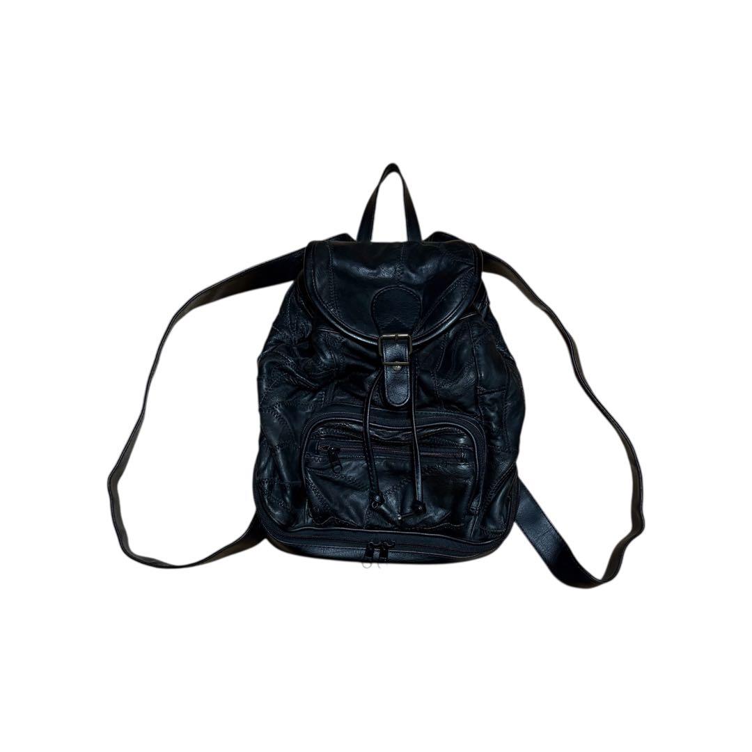 ブラックレザー デザイン リュック archive Y2K 古着