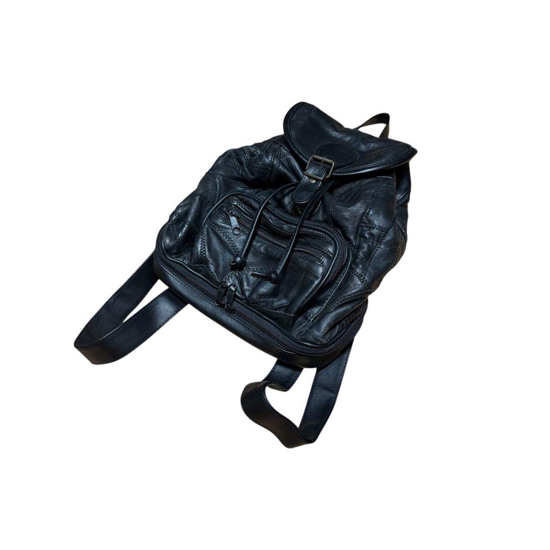 ブラックレザー デザイン リュック archive Y2K 古着