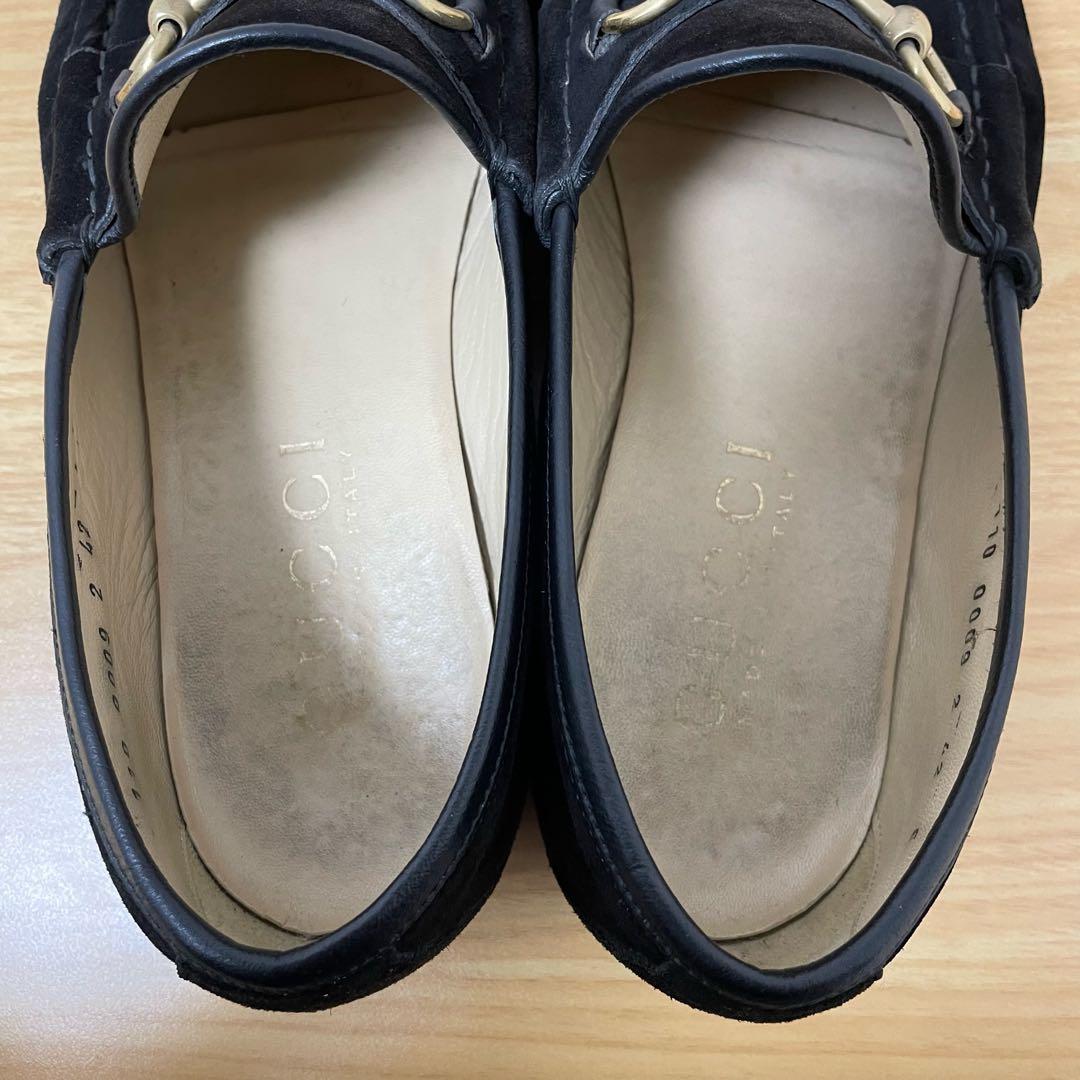 グッチ　ホースビットローファー　スエード　ブラック　42