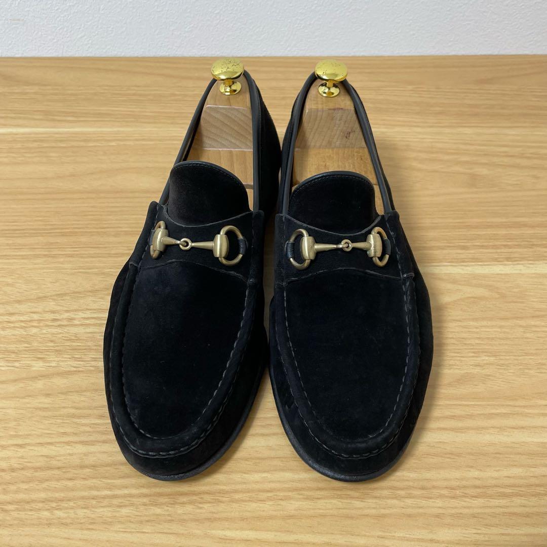グッチ　ホースビットローファー　スエード　ブラック　42