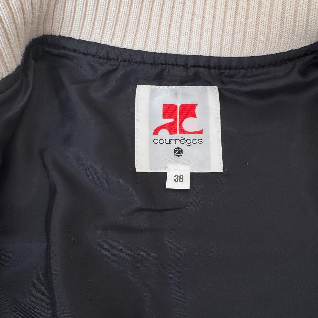 【希少】クレージュ　スタジャン　ブルゾン　ブラック　レディース　38 Y2K