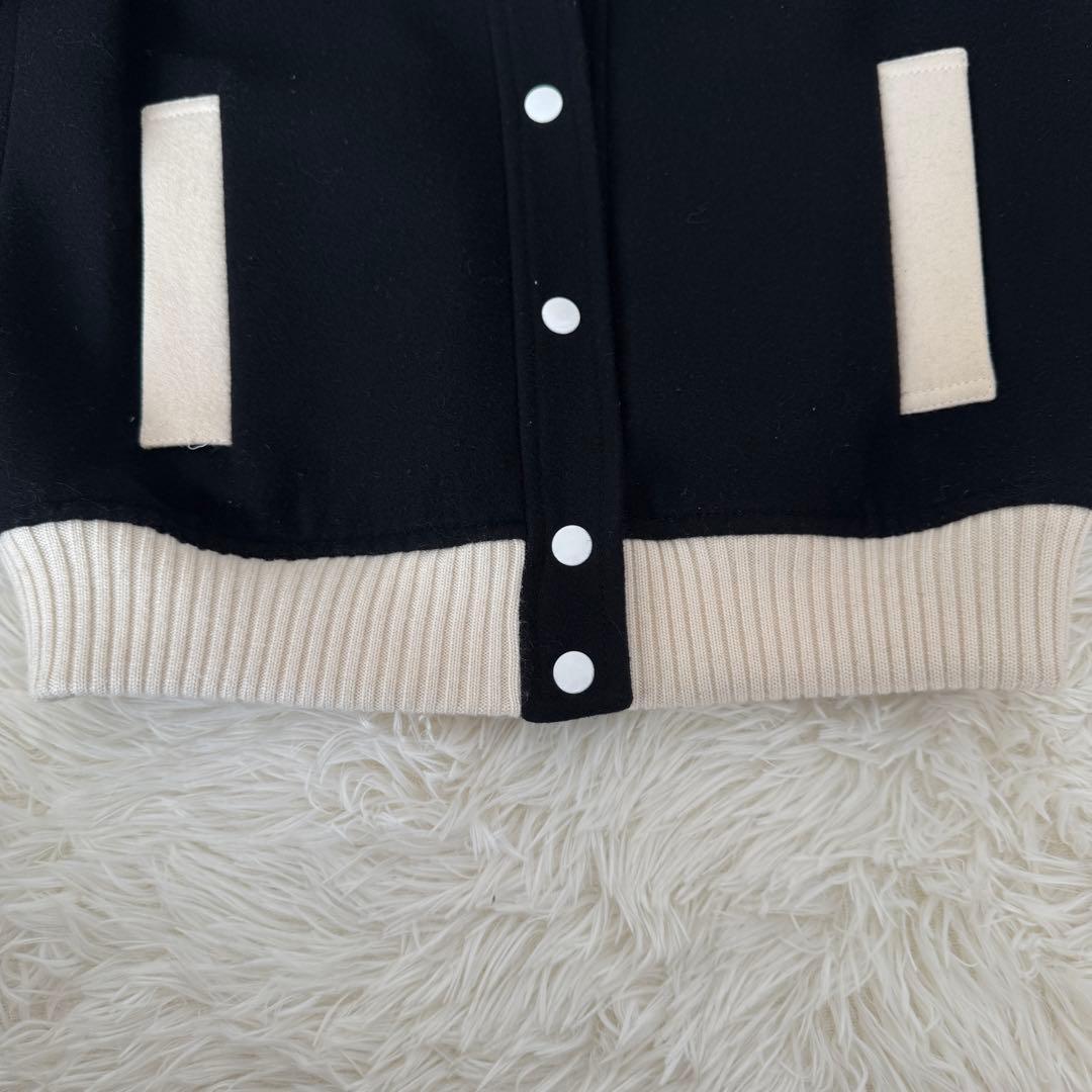 【希少】クレージュ　スタジャン　ブルゾン　ブラック　レディース　38 Y2K