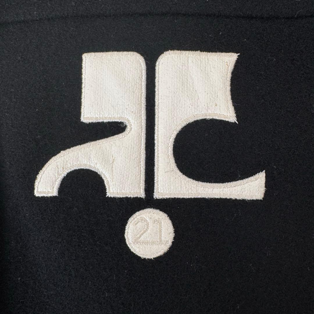 【希少】クレージュ　スタジャン　ブルゾン　ブラック　レディース　38 Y2K