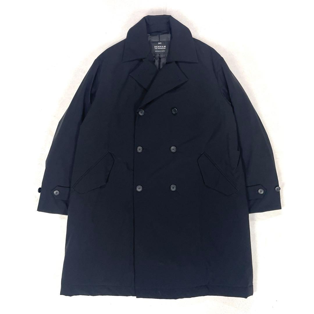 極美品 デンハム 中綿ダウン ダブルブレスト ナイロン スペクターコート M 黒