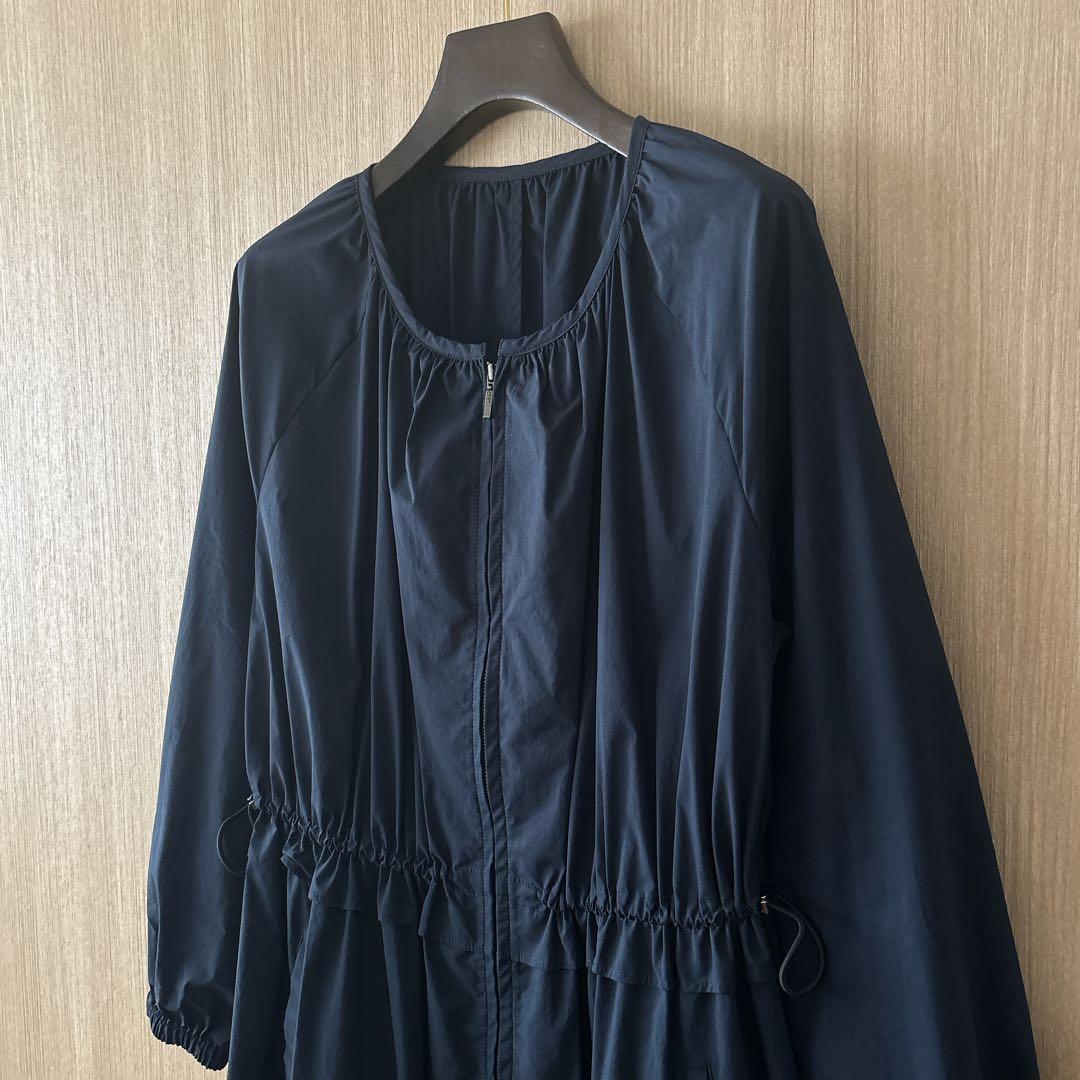 【595】アナイ　ウェザーストレッチロングブルゾン　濃紺　38