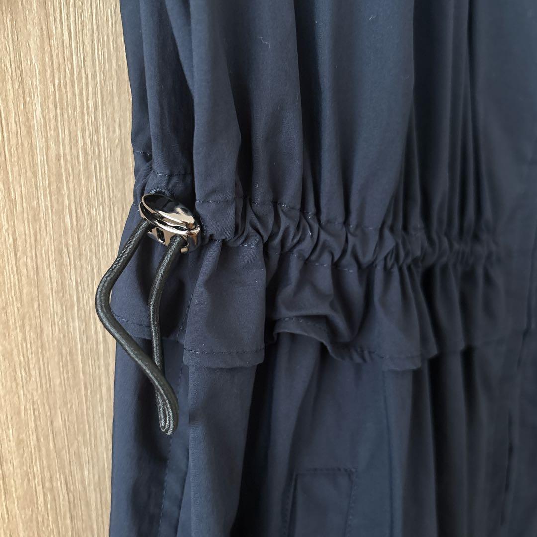 【595】アナイ　ウェザーストレッチロングブルゾン　濃紺　38