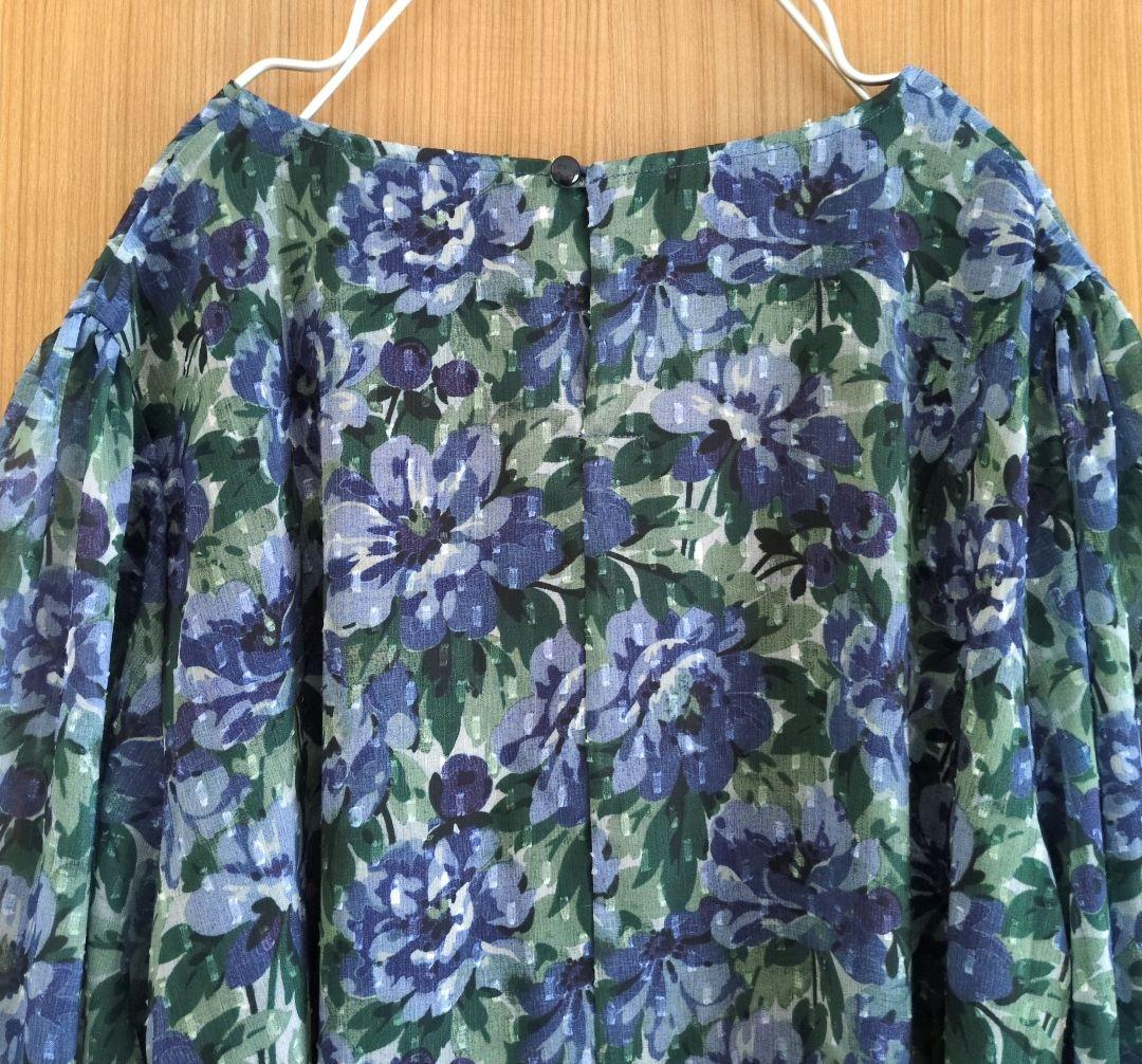 美品 ローラアシュレイ 花柄 ワンピース ケラウェイ柄 青 ブルー 匿名