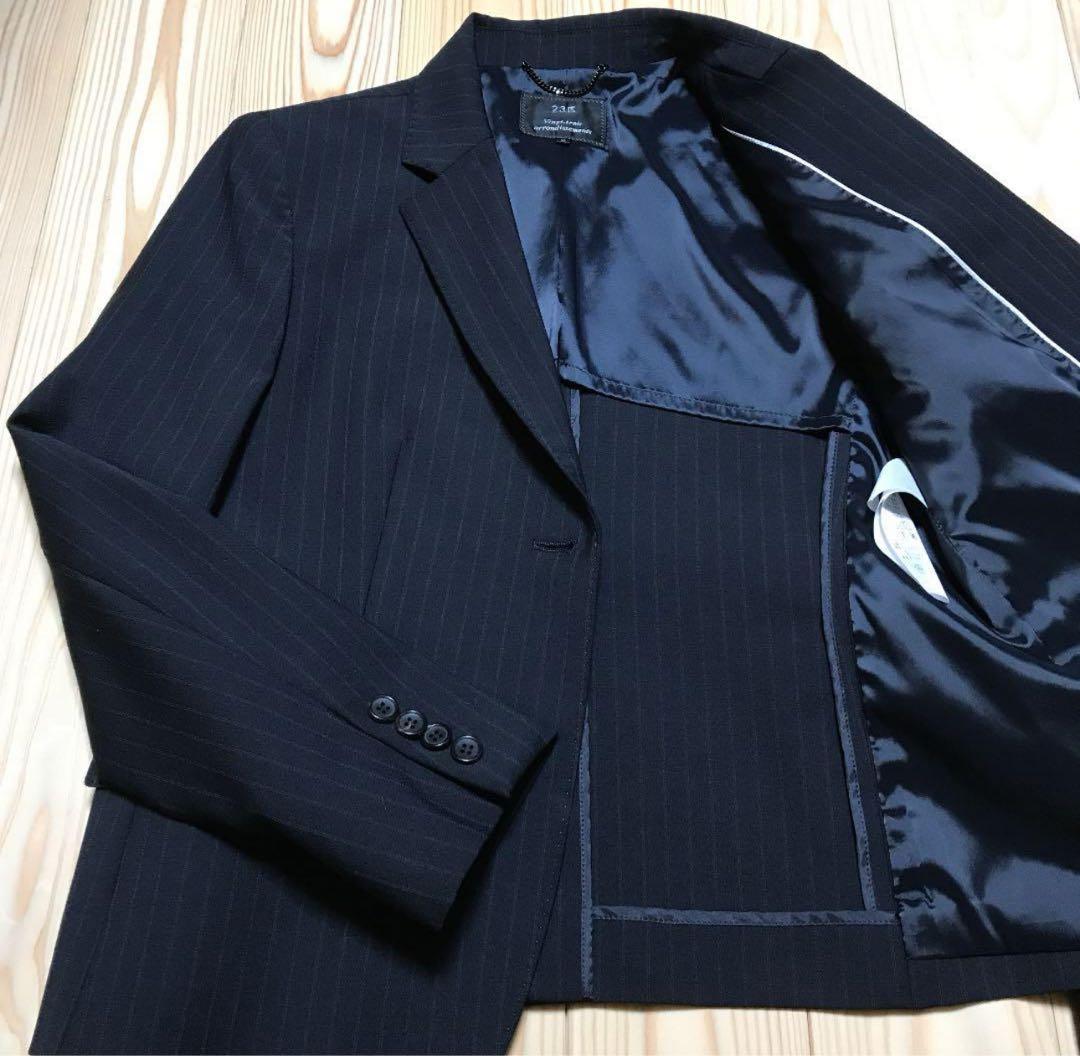 美品！定価57200円23区 ジャケット スカートスーツ40 ブラックストライプ