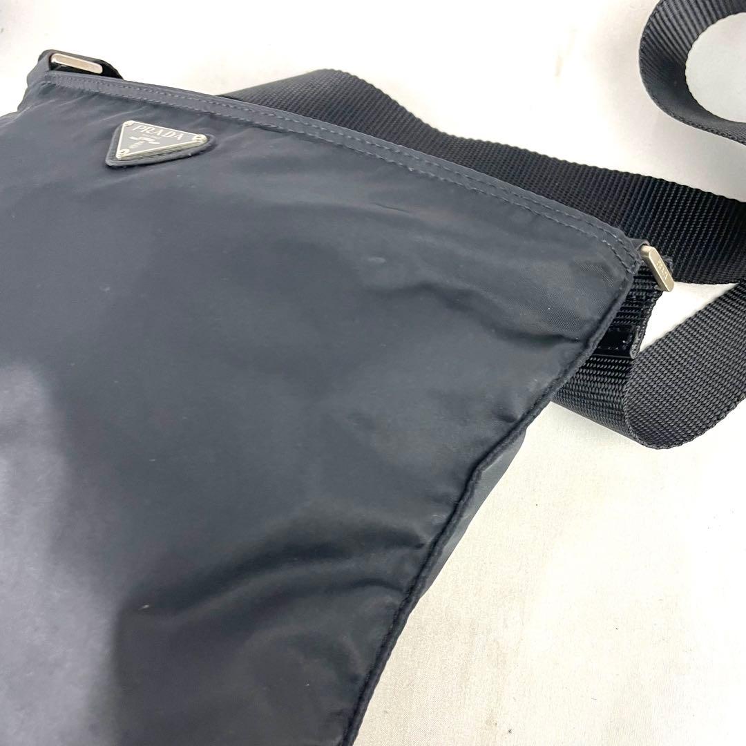 PRADA プラダ ショルダーバッグ ナイロン 三角プレート ロゴ ブラック