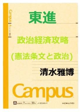 【東進】『政治経済攻略(憲法条文と政治)　清水雅博先生　第1講授業ノート』