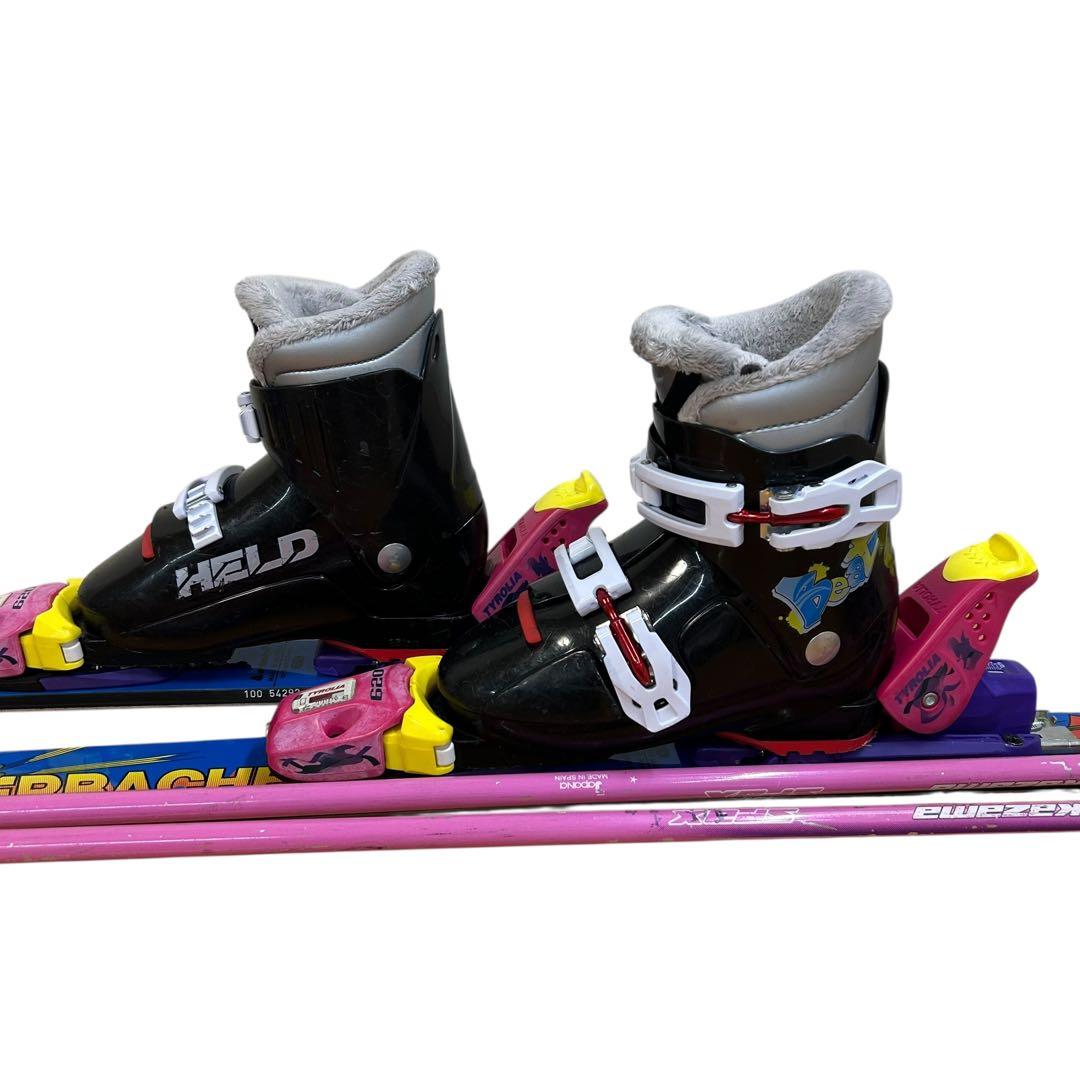 ⑤erbacher スキー板 ブーツストックジュニア3点セット青色 ⭐︎100cm