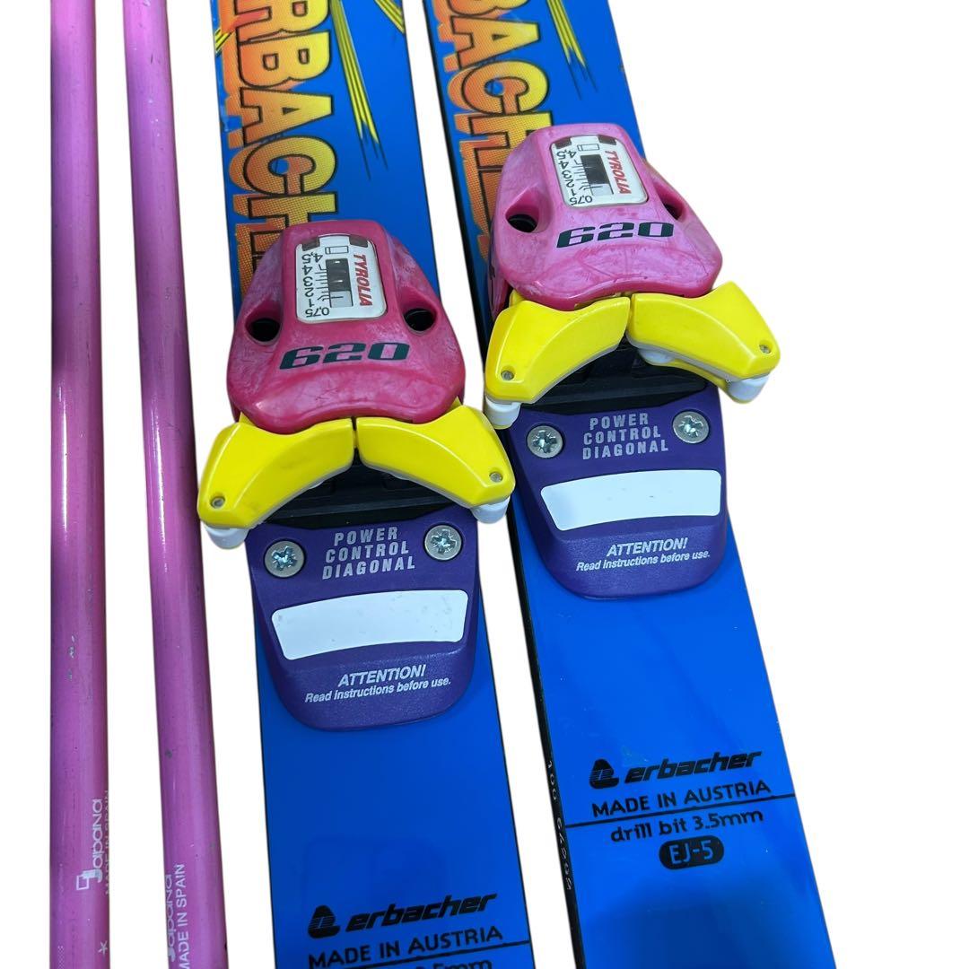 ⑤erbacher スキー板 ブーツストックジュニア3点セット青色 ⭐︎100cm