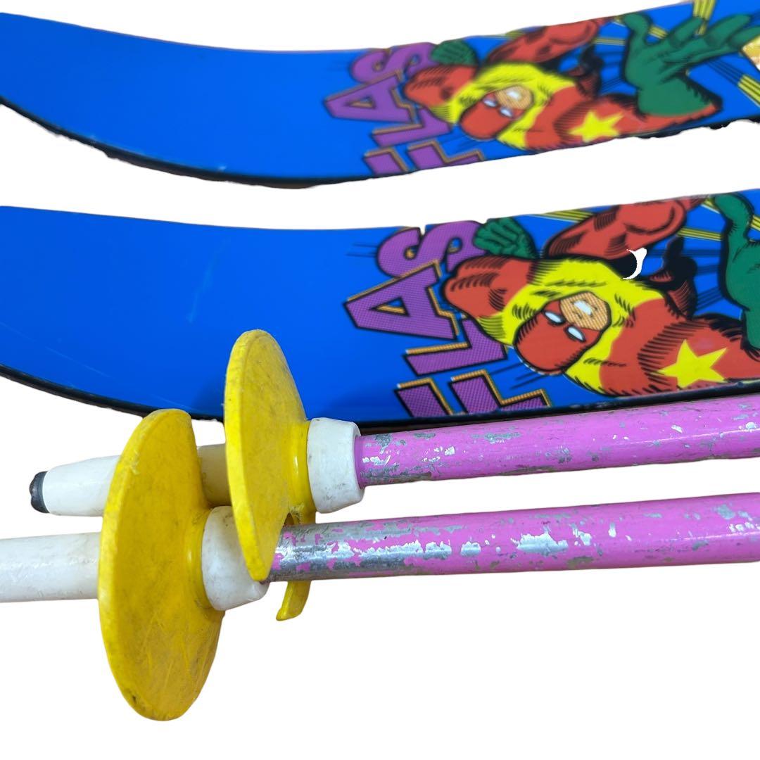 ⑤erbacher スキー板 ブーツストックジュニア3点セット青色 ⭐︎100cm