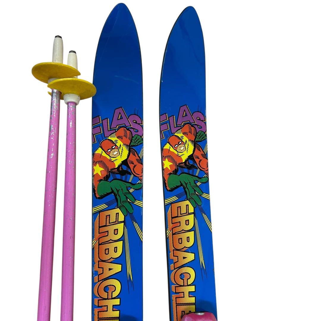 ⑤erbacher スキー板 ブーツストックジュニア3点セット青色 ⭐︎100cm