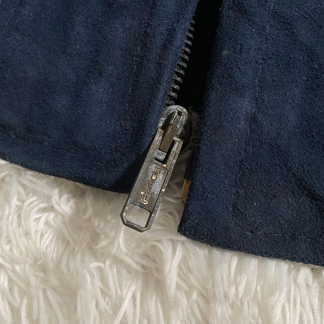 未使用 タグ付き ショット スタジャン レザージャケット スウェード