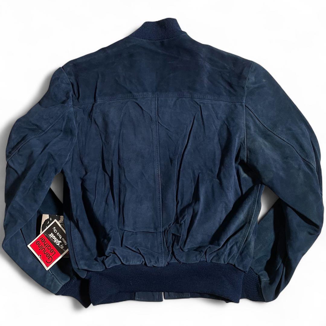 未使用 タグ付き ショット スタジャン レザージャケット スウェード