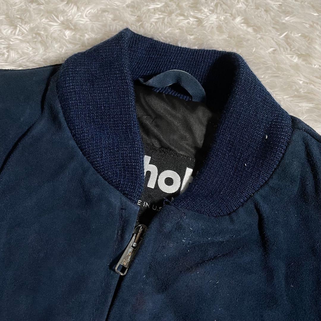 未使用 タグ付き ショット スタジャン レザージャケット スウェード