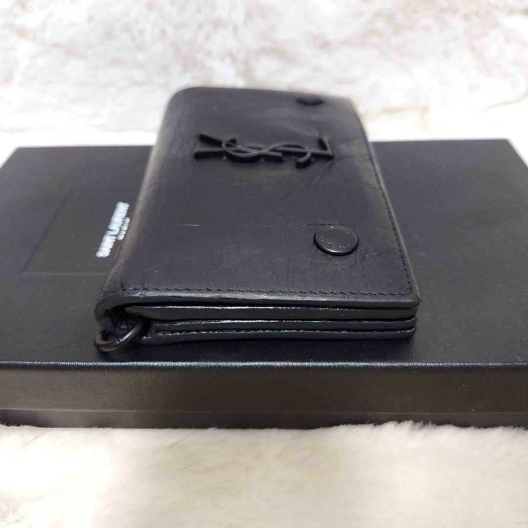 ✨希少　付属品完備✨サンローラン　長財布　チェーンウォレット　クロコ　カサンドラ