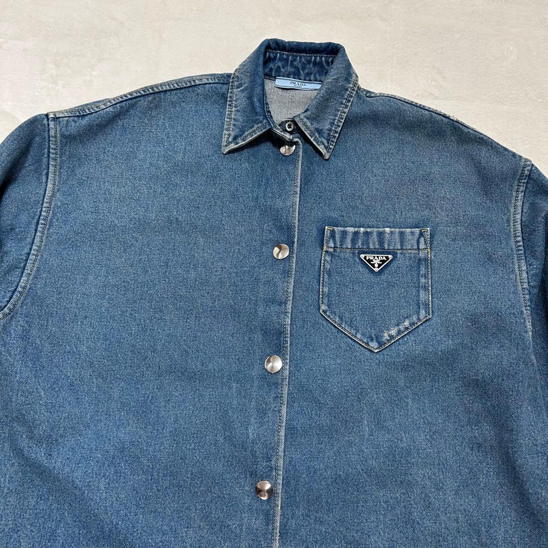 【極美品】プラダ デニムシャツ　オーバーサイズ　36 S
