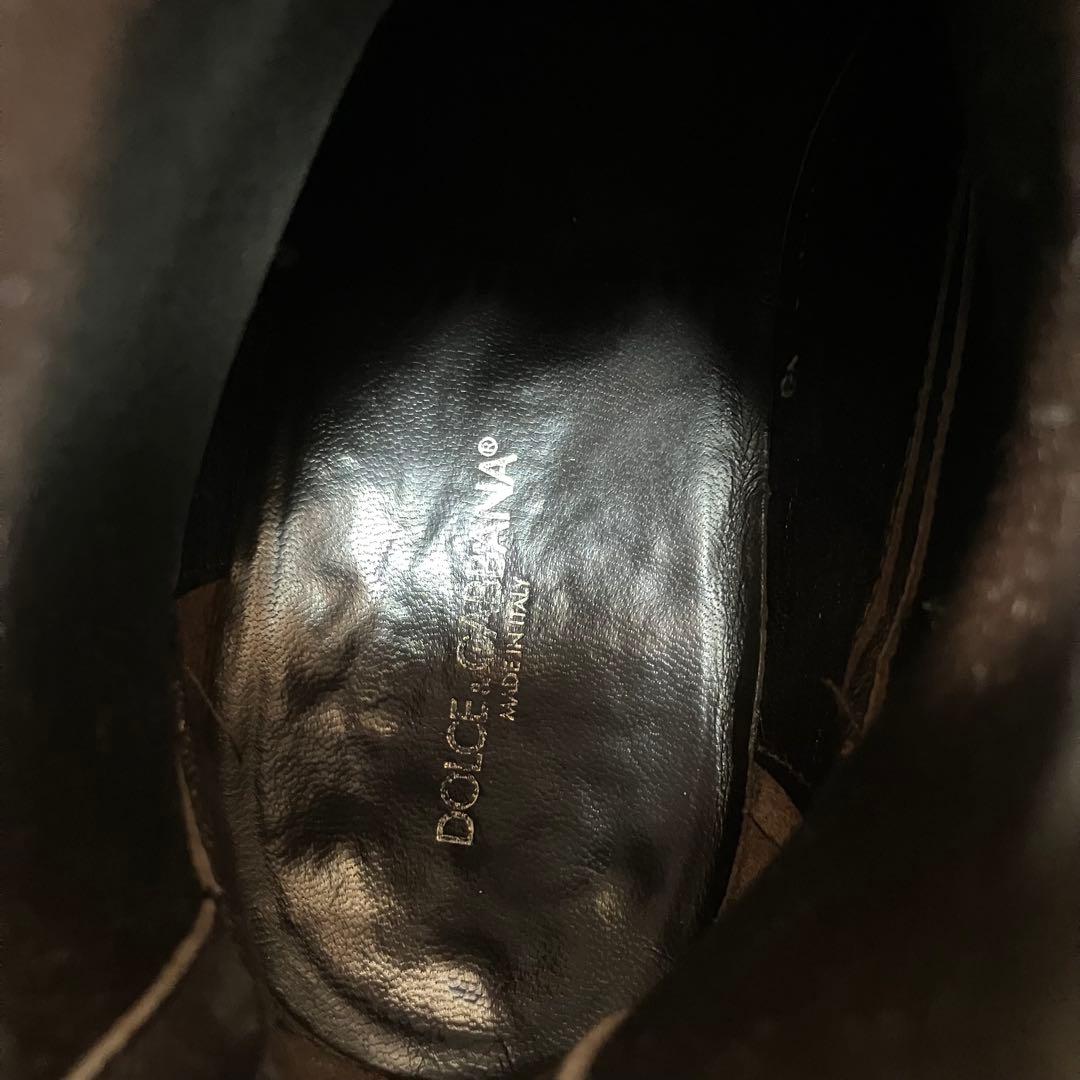 A2G04■DOLCE&GABBANA レザーサイドゴアブーツ 7 D&G