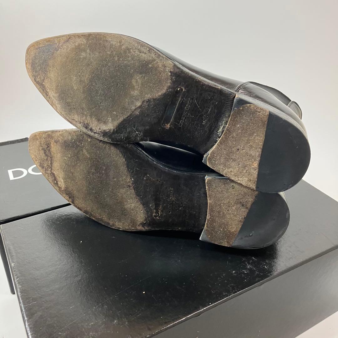 A2G04■DOLCE&GABBANA レザーサイドゴアブーツ 7 D&G