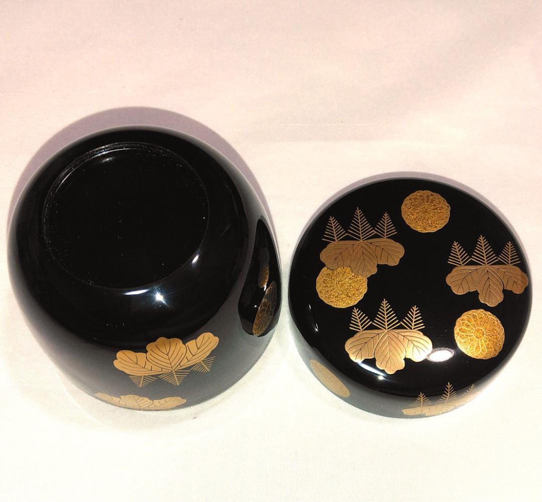 茶道具　加賀蒔絵師　中村宗悦作　菊桐蒔絵大棗　高台寺蒔絵大棗　未使用超美品！！