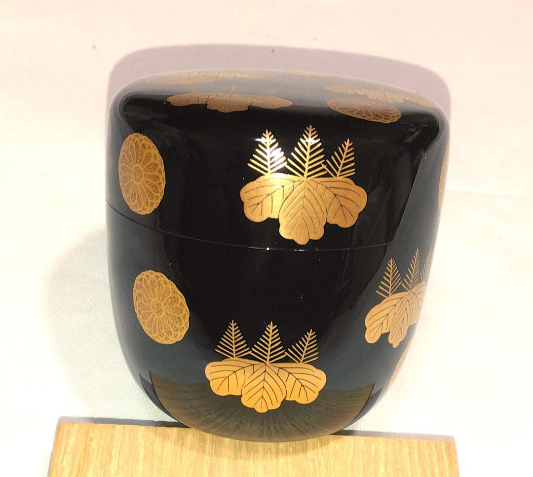 茶道具　加賀蒔絵師　中村宗悦作　菊桐蒔絵大棗　高台寺蒔絵大棗　未使用超美品！！