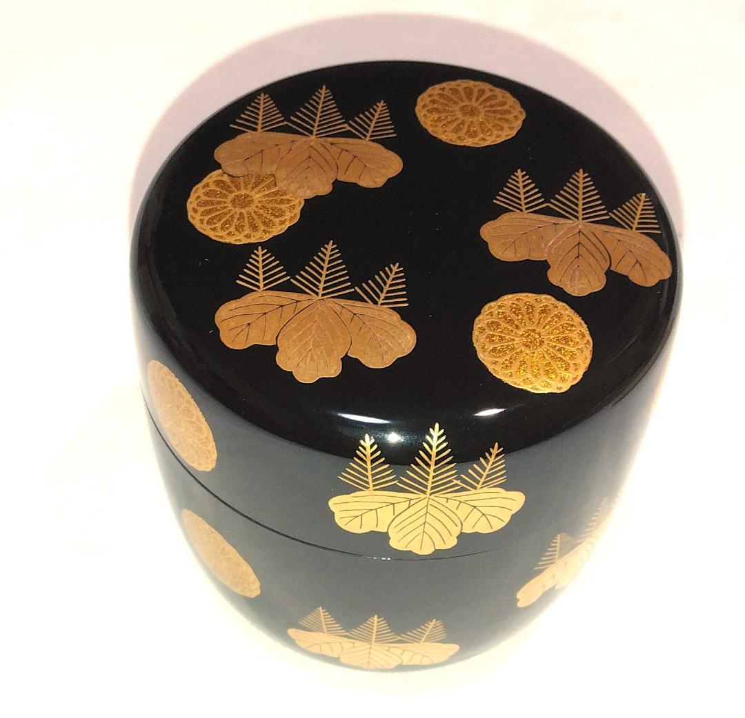 茶道具　加賀蒔絵師　中村宗悦作　菊桐蒔絵大棗　高台寺蒔絵大棗　未使用超美品！！