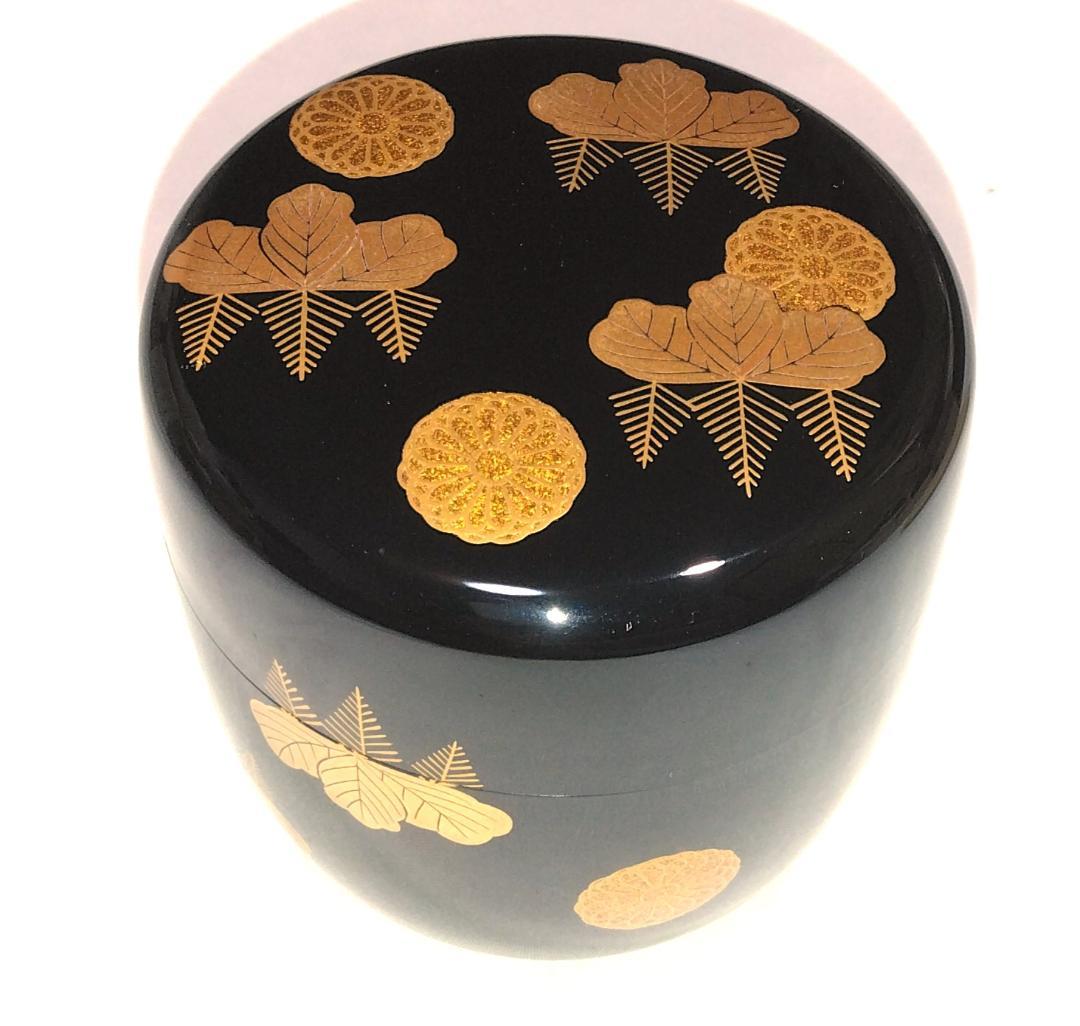 茶道具　加賀蒔絵師　中村宗悦作　菊桐蒔絵大棗　高台寺蒔絵大棗　未使用超美品！！