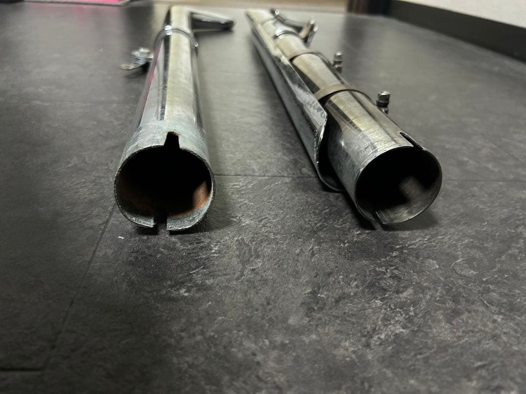 フィッシュテールマフラー　ハーレー　ナックル　パン　ショベル　エボ　ソフテイル