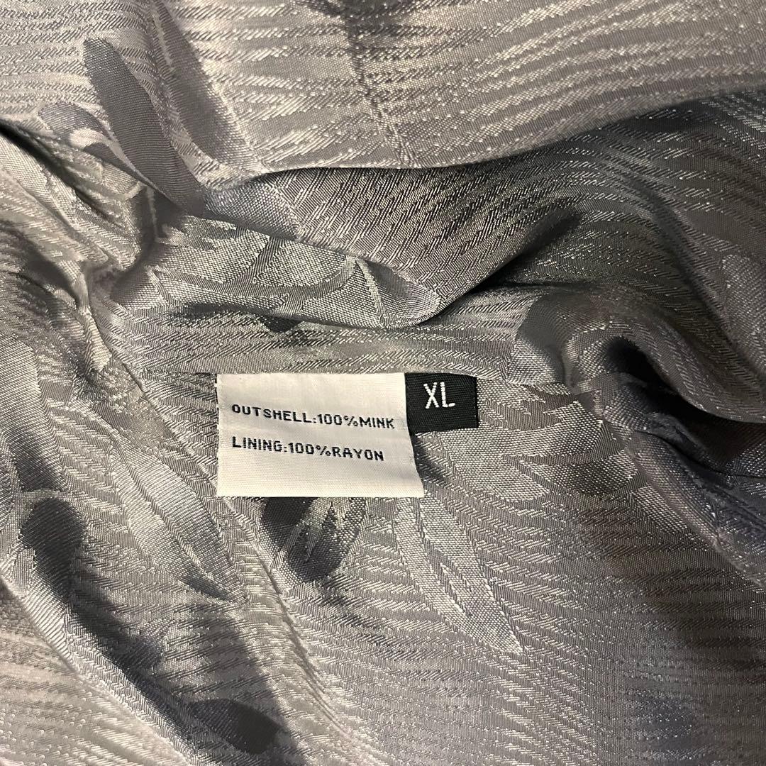 希少 ミンク100【VOGUE VIRILE】ベスト ジレ XL 毛皮 シルバー