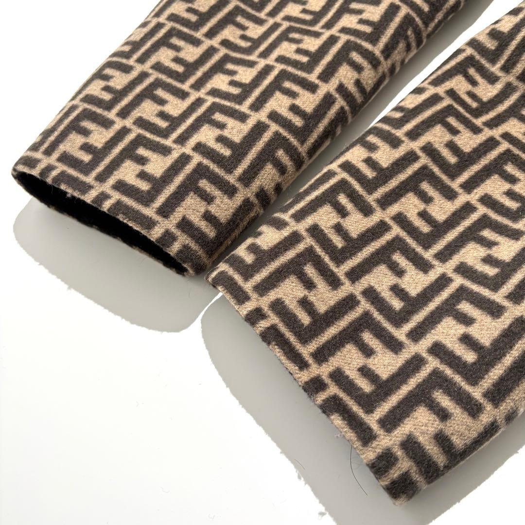 【未使用級】FENDI ロングコート リバーシブル ズッカ ファー 黒 36