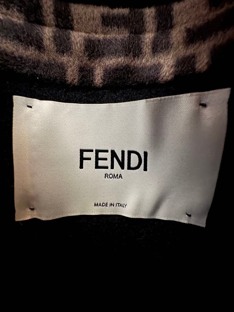 【未使用級】FENDI ロングコート リバーシブル ズッカ ファー 黒 36