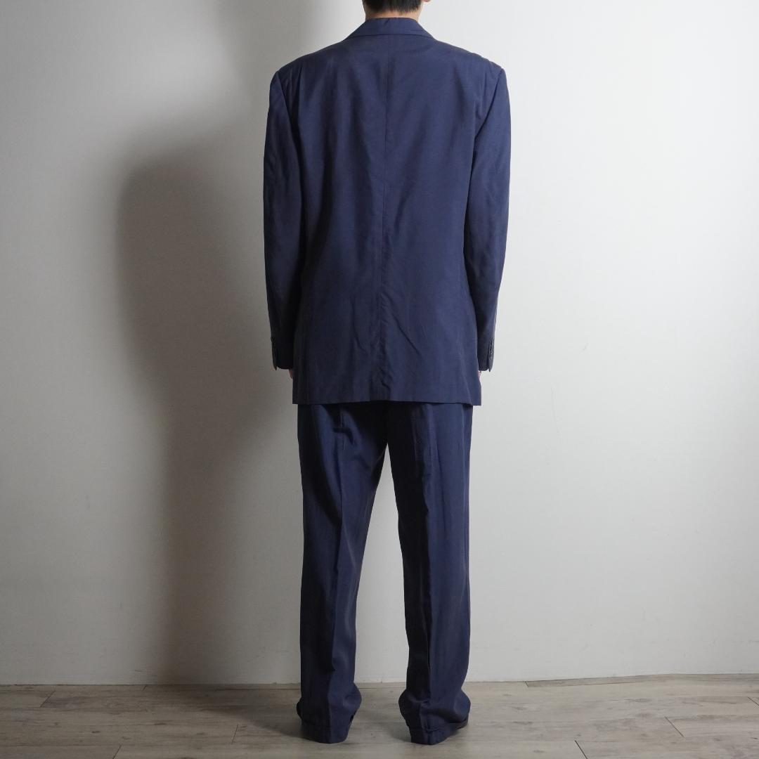 FENDI シルク セットアップスーツ 無地 ネイビーブルー/AZ84