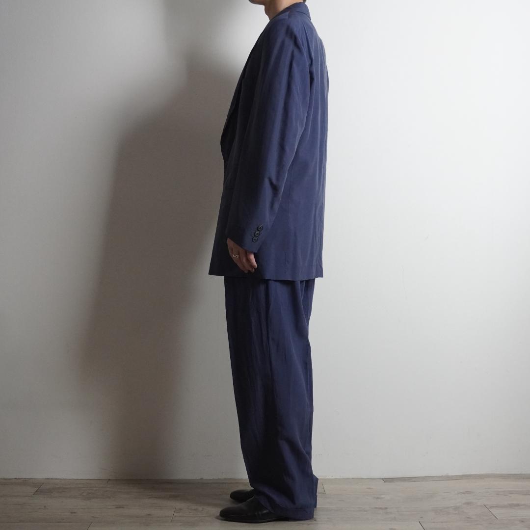 FENDI シルク セットアップスーツ 無地 ネイビーブルー/AZ84