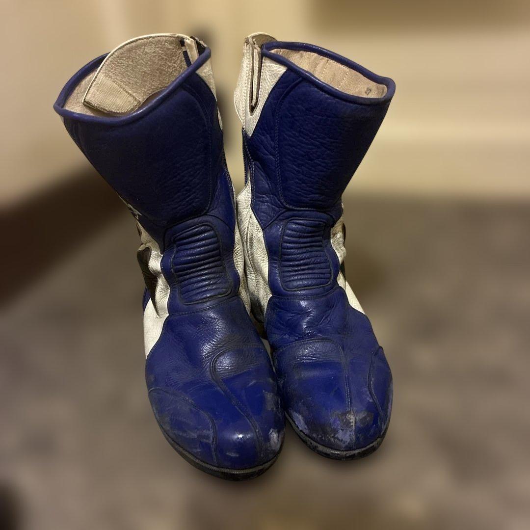 KISS RACE 1 バイク レーシングブーツ 青/白