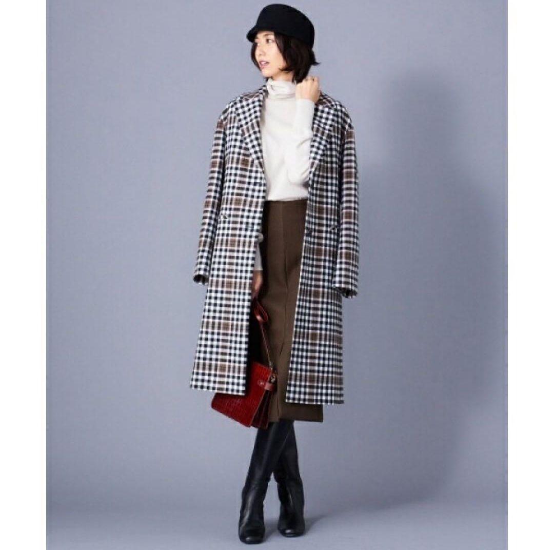 未使用級✨23区 3XL 46 大きいサイズ チェック チェスターコート コラボ