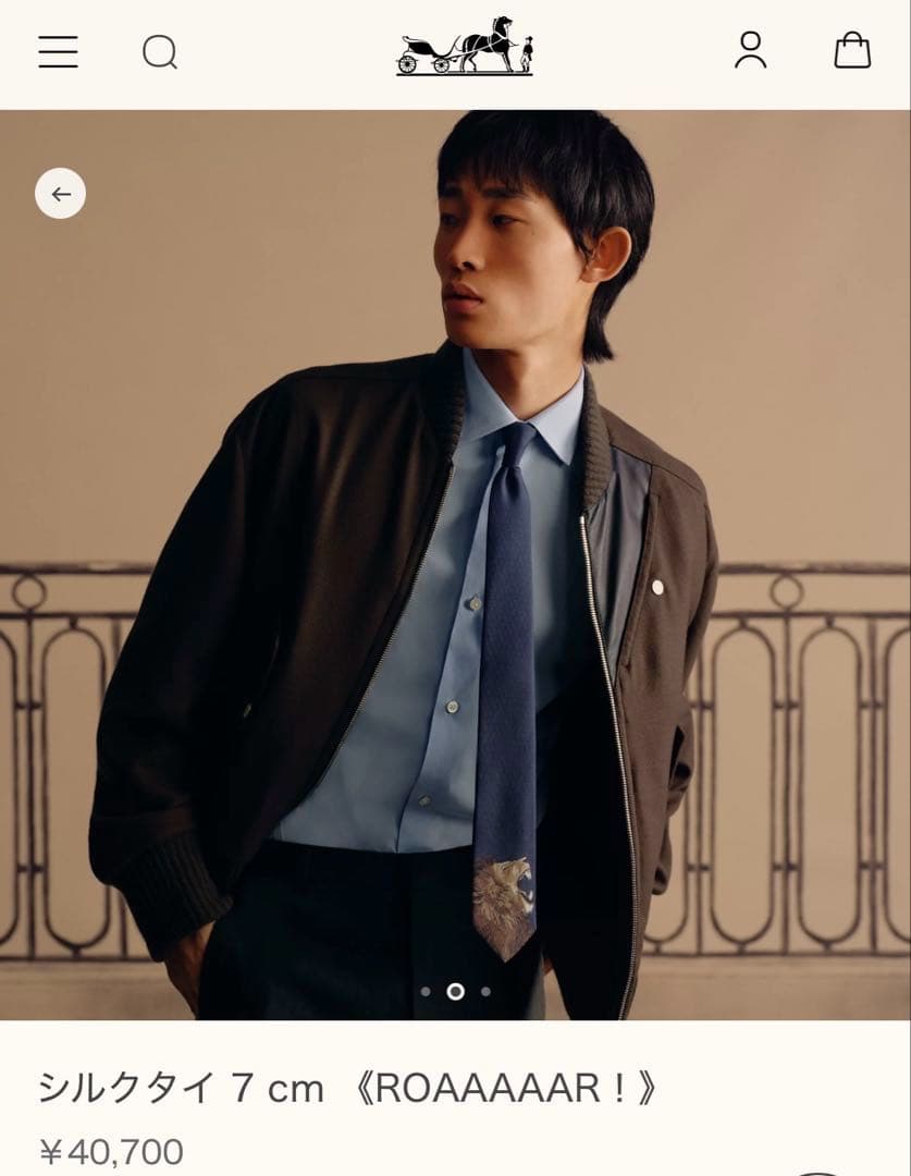 エルメス ネクタイ《ROAAAAAR！》 新品 未使用